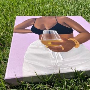 ➕ Custom Wine Girl Canvas Print